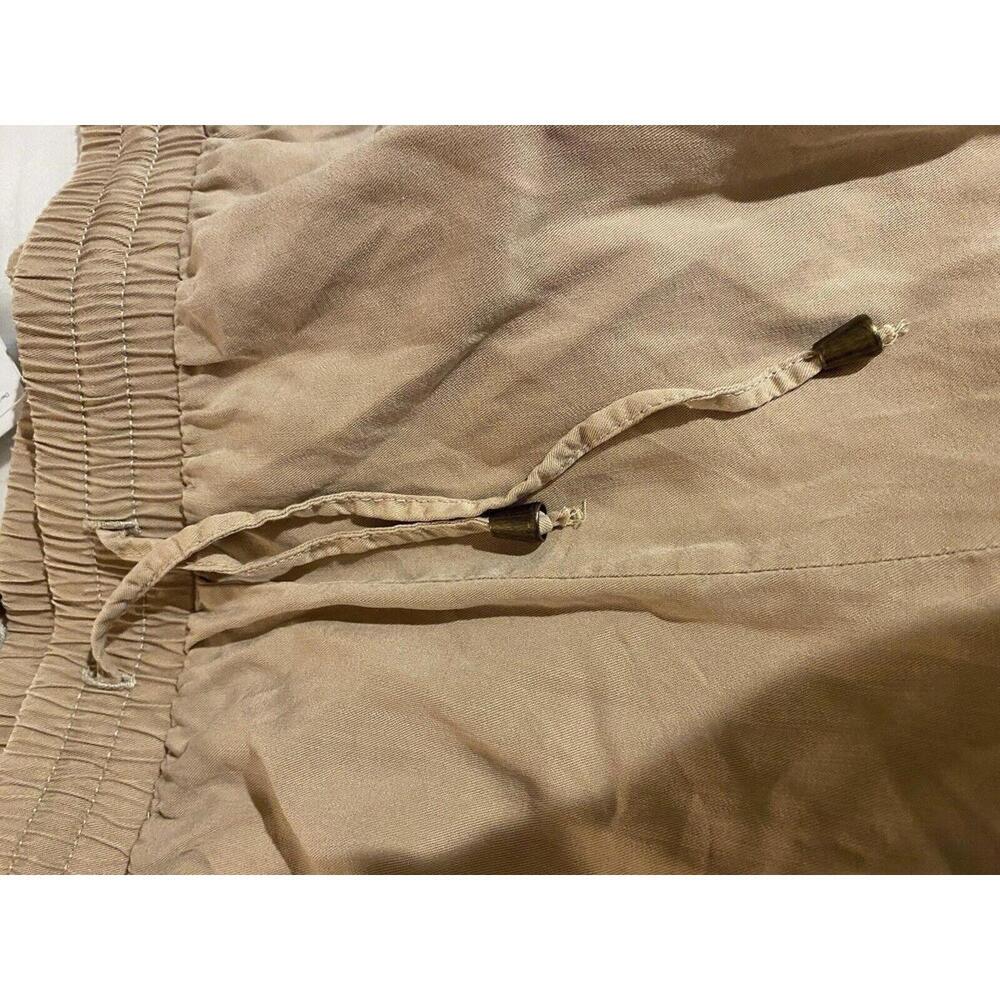 Womens size Large 100% Tencel Pants Joggers Zipper Pockets Drawstrings Tan NEW - Picture 9 of 10
